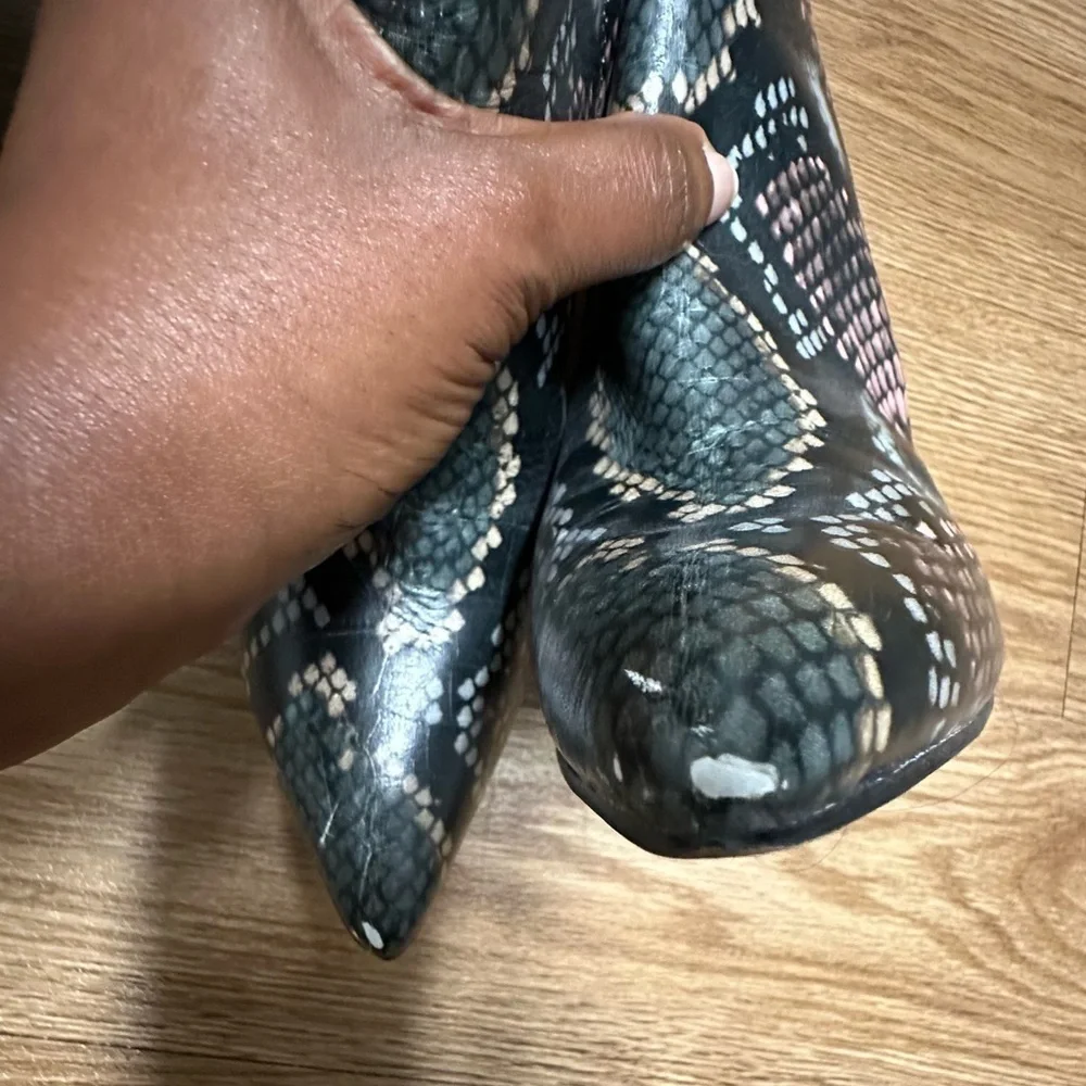 Sam Elderman Snake skin knee length boots